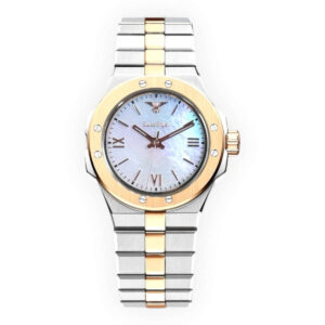 Silver Gold Case With White Dial