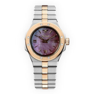 Silver Gold Case with Pearl Pink Dial