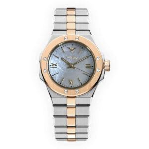 Silver Gold Case with Sky Blue Dial